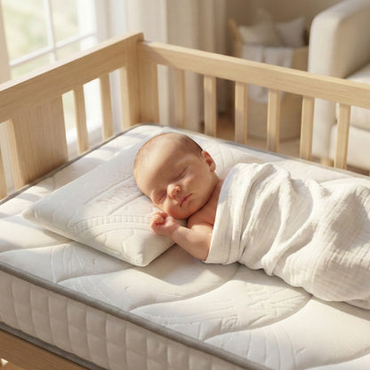 Cuscino Neonato Antisoffoco in Memory Foam HD | 3 cm con Federa Antibatterica - Niviababy Pure